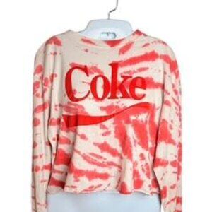 Coca-Cola Tie Dye Crewneck Long Sleeve T-shirt Red/White Women’s Size Medium